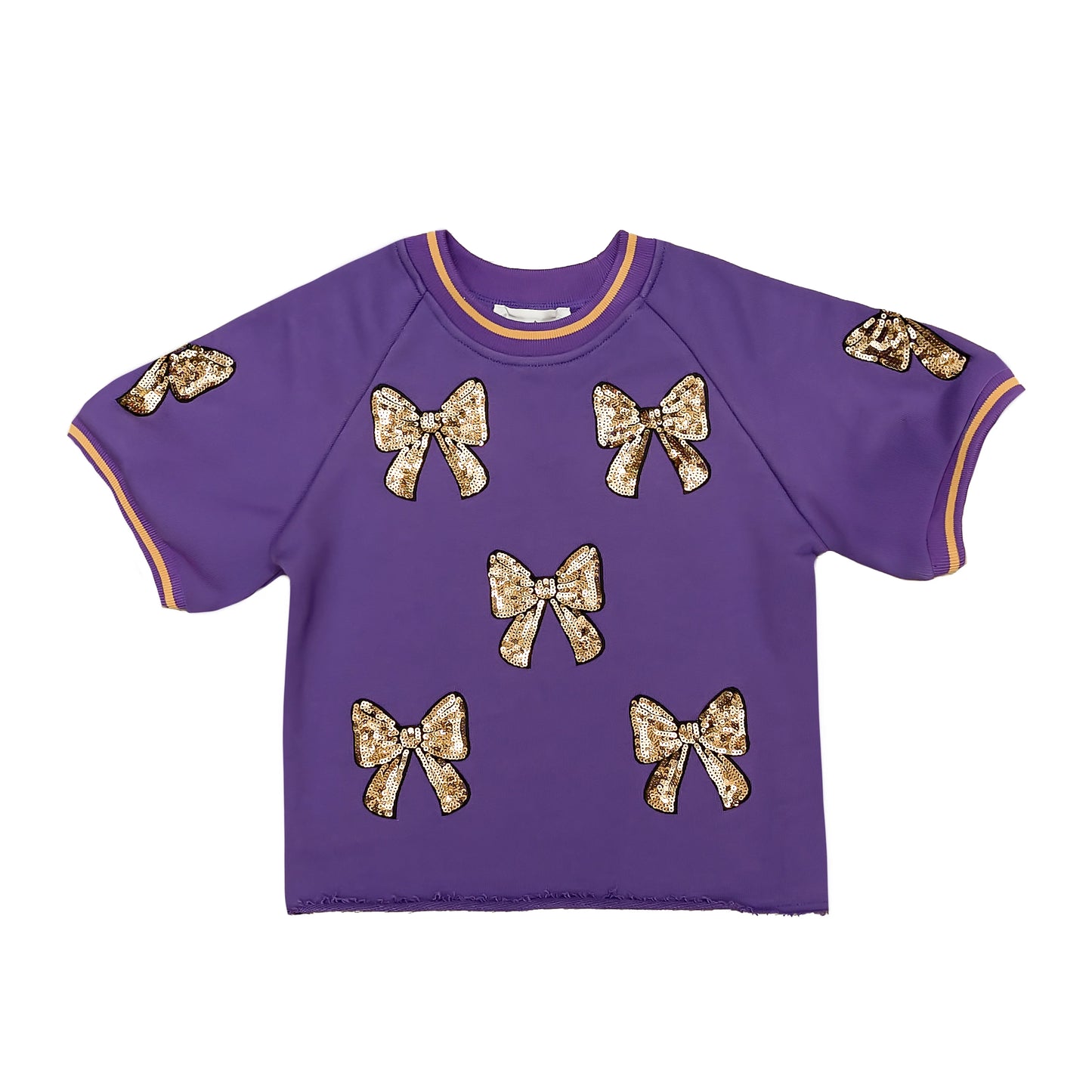 Bows Top- Purple and Gold