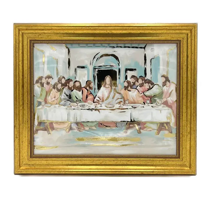 Lord's Supper Framed Art Print with Enhanced Gold Foil