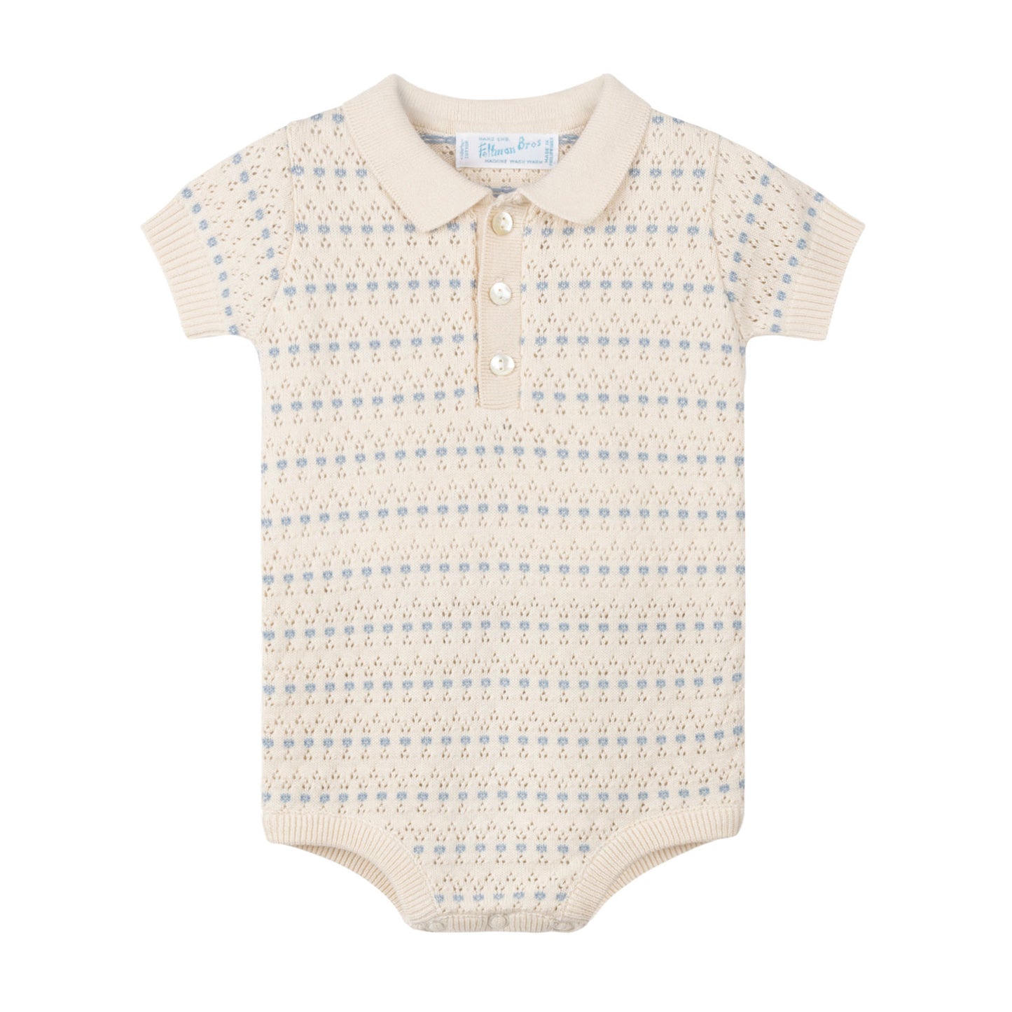 Boys Pointelle Jacquard Knit Romper