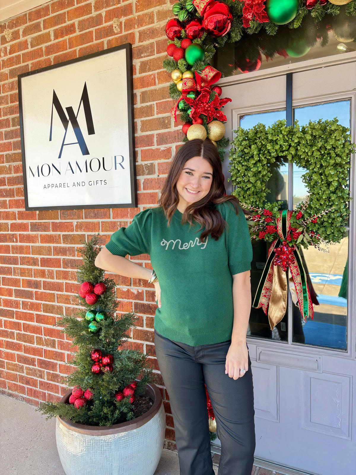 Merry Script Sweater