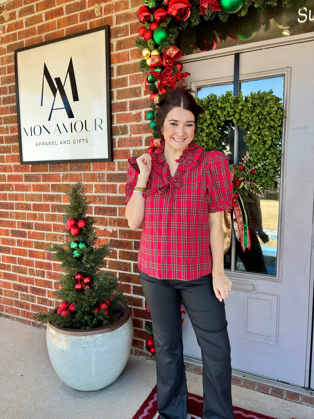 Tartan & Tinsel Blouse