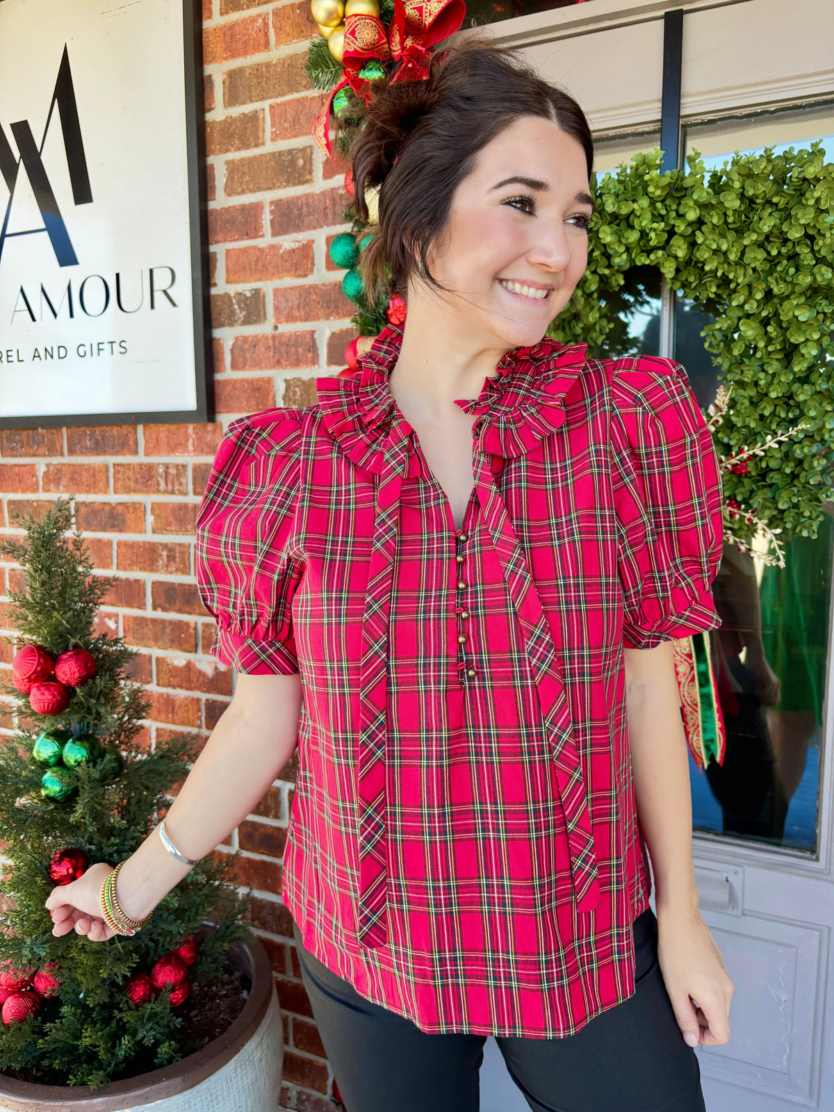 Tartan & Tinsel Blouse