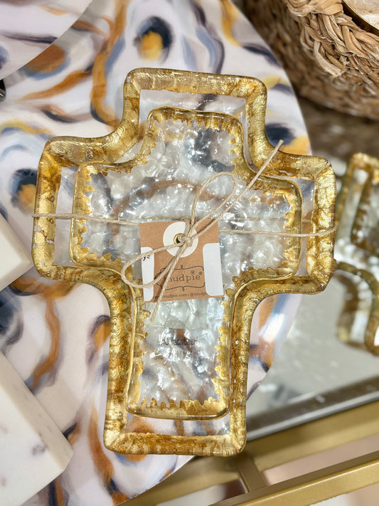 Glass Cross Tibit Trays