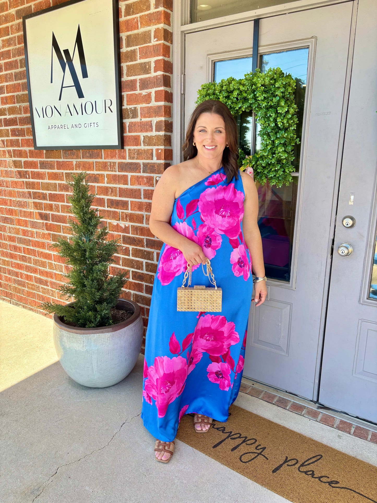 Glena Floral One Shoulder Maxi