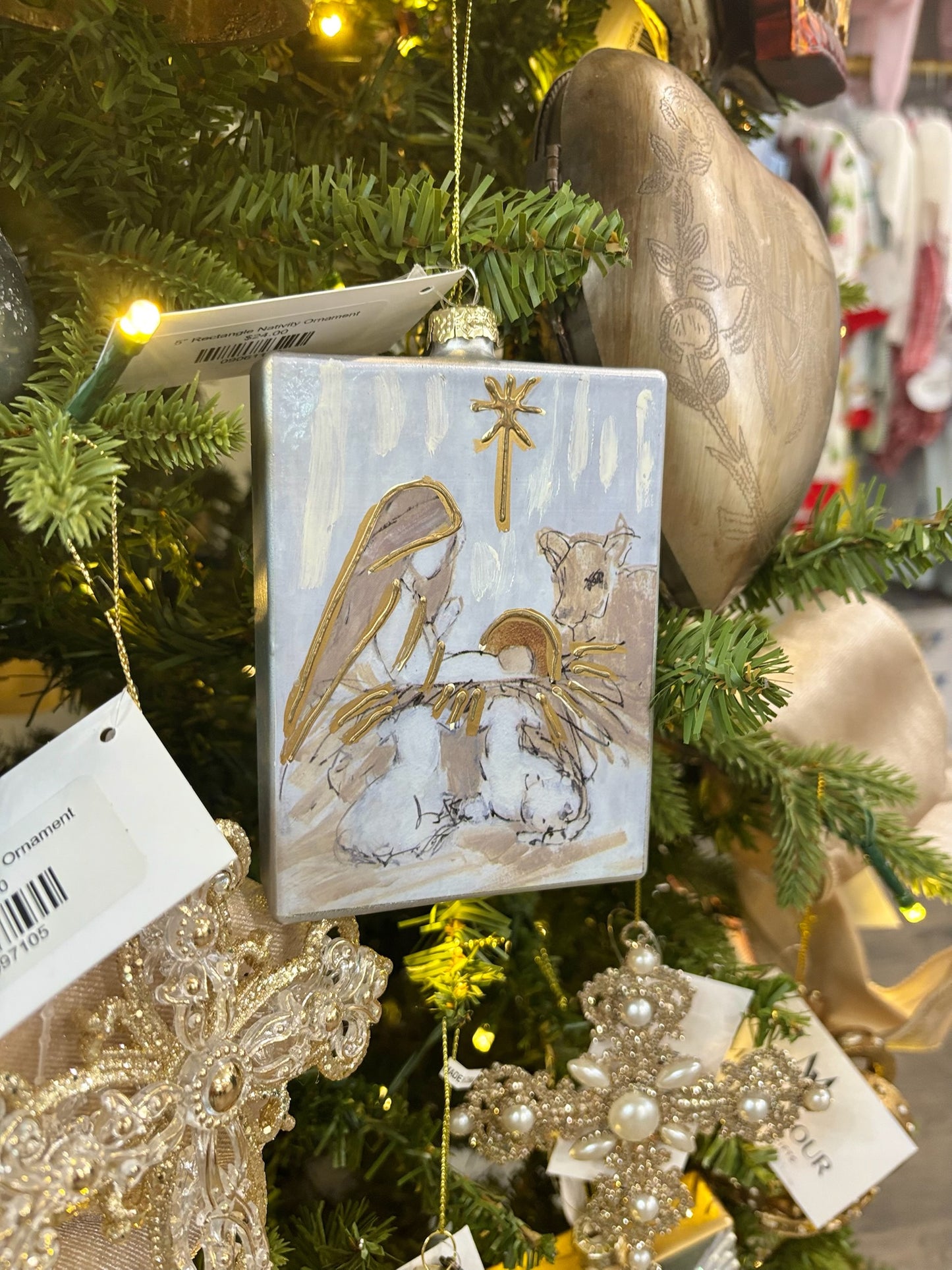 5” Rectangle Nativity Ornament