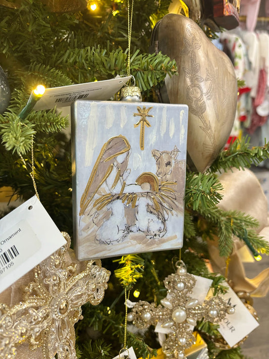 5” Rectangle Nativity Ornament
