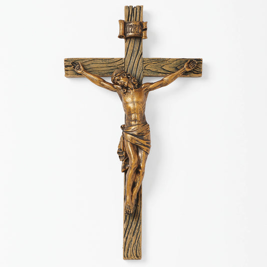 JOSEPHS 8.25"H ANTIQUE GOLD CRUCIFIX