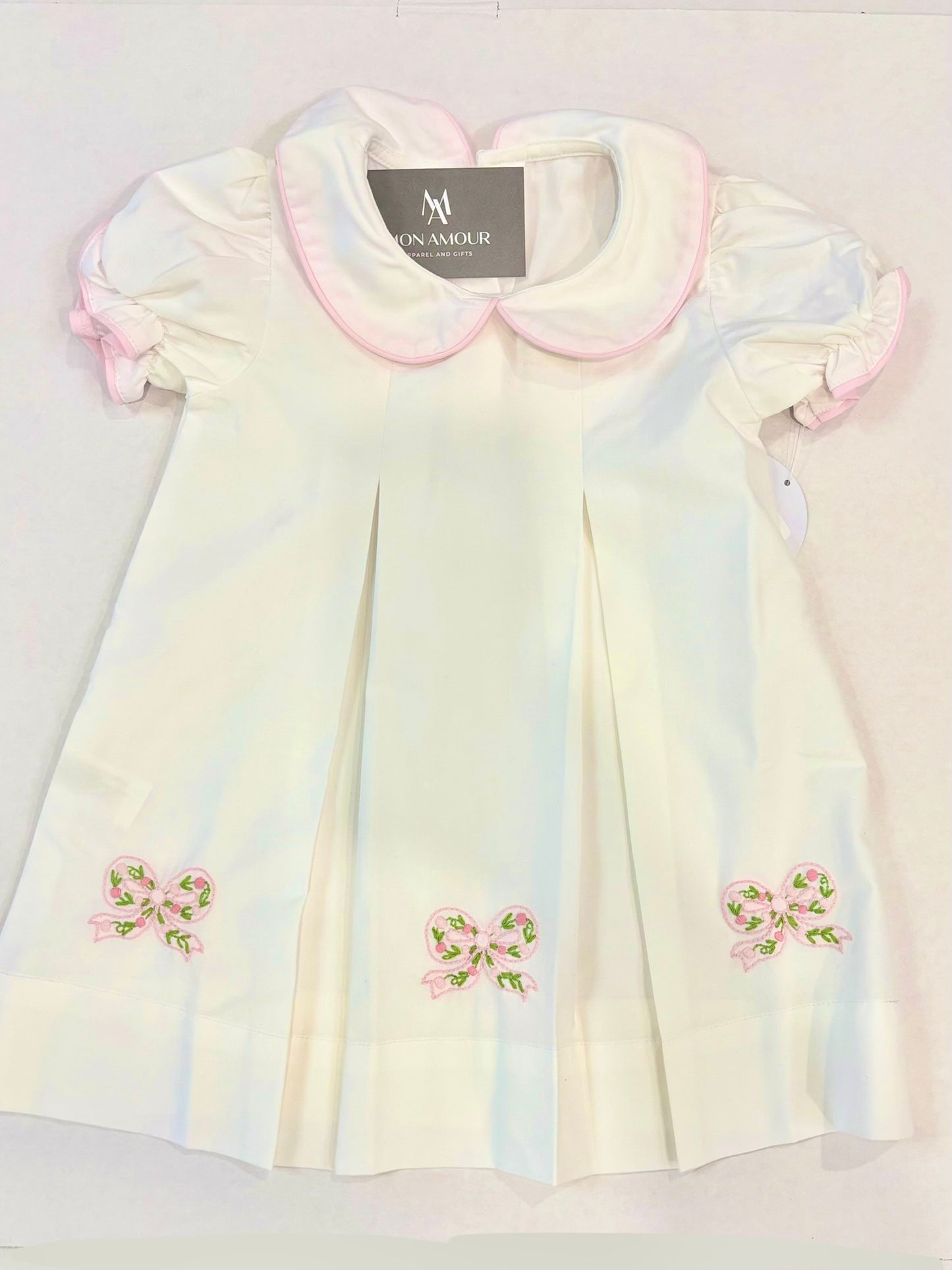Bow Embellished Pleated Dress
