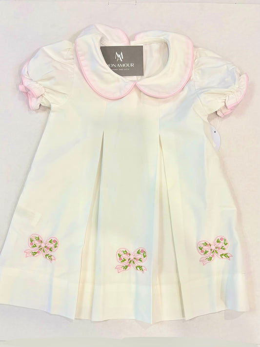 Bow Embellished Pleated Dress