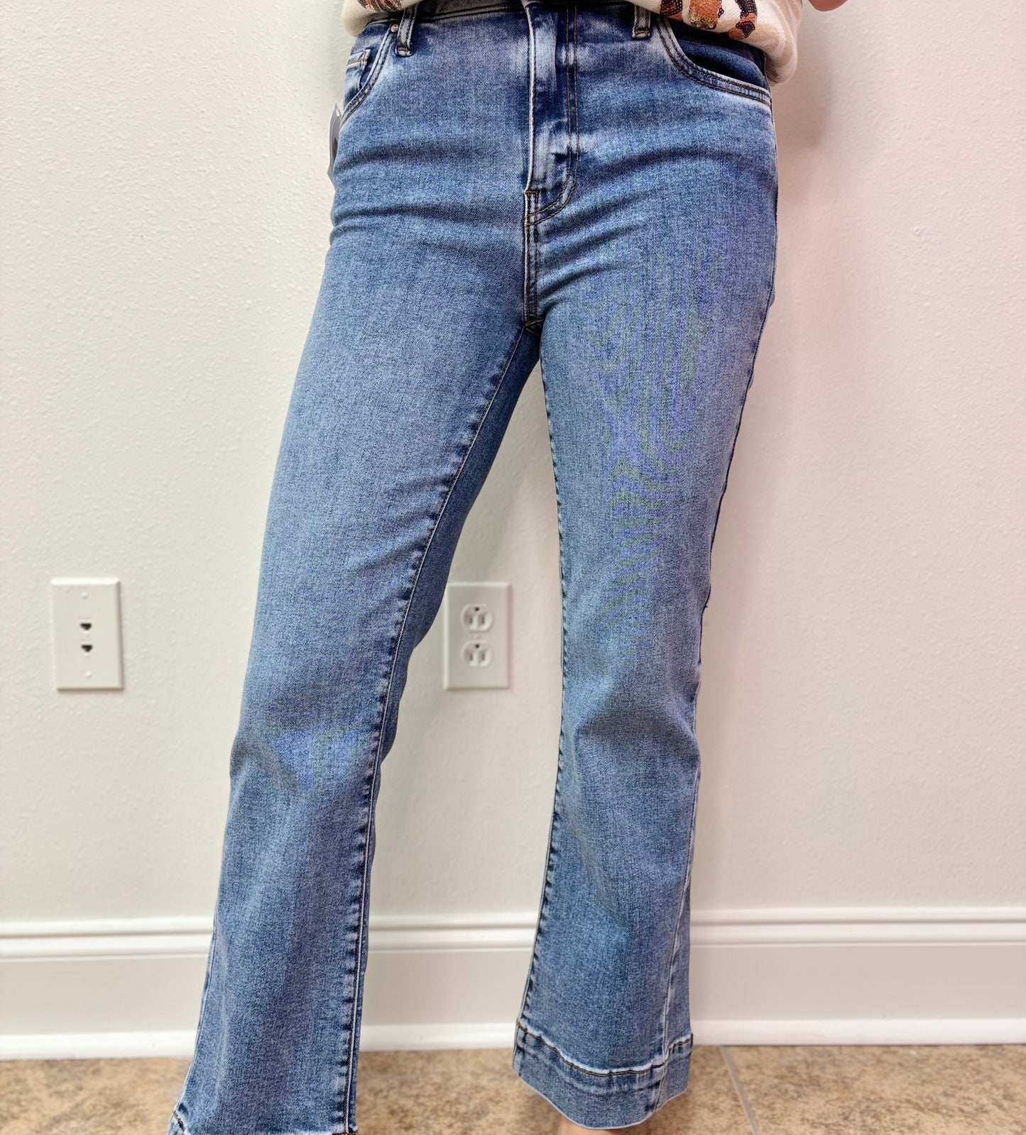 Kelsey High Rise Ankle Flare- Defend