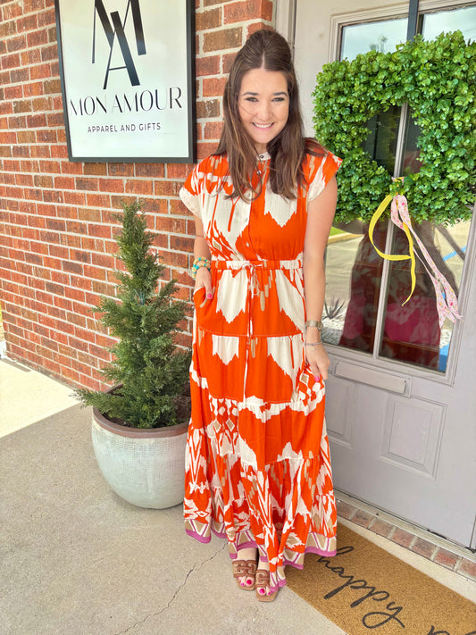 Santorini Sunset Maxi Dress