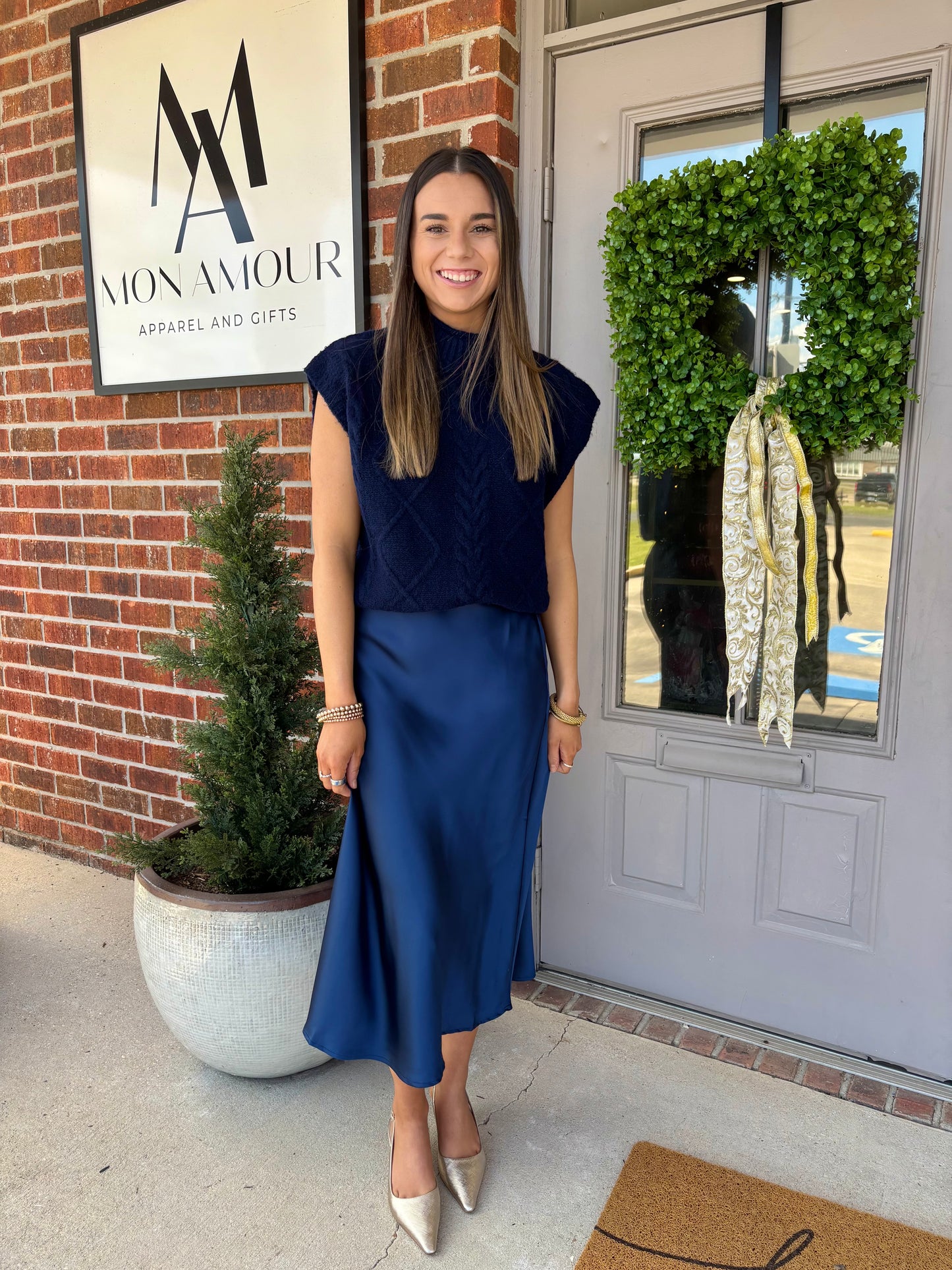 Nala Navy Sleeveless Sweater