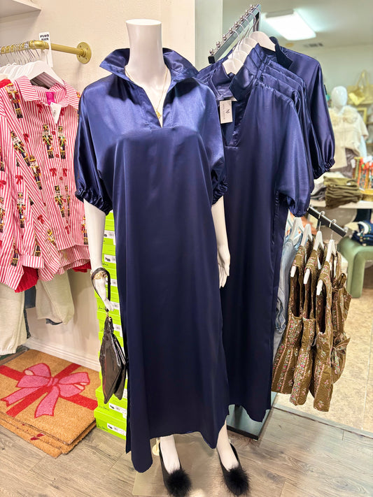 Blakely Stand Up Collar Midi Dress