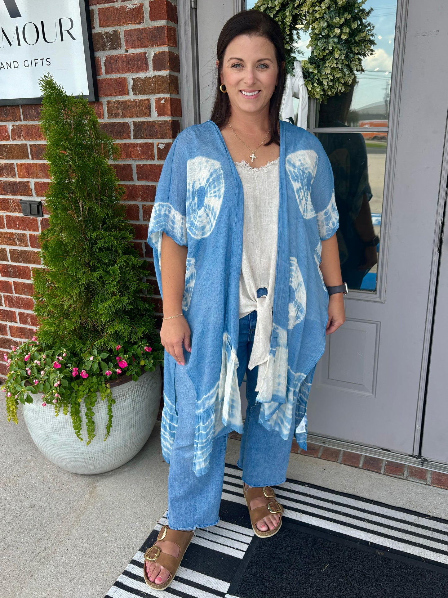 Women's Plus Gypsy Blue Kimono