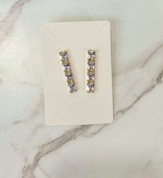 Stone Cluster Drop Earrings