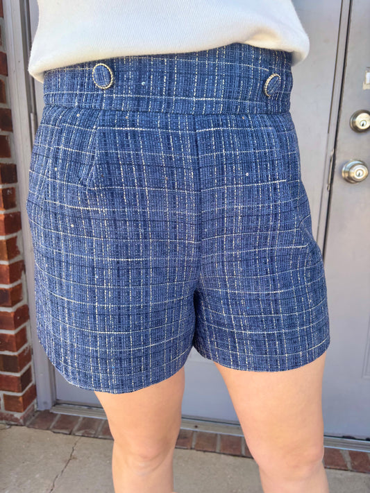 Debra Denim Tweed Shorts