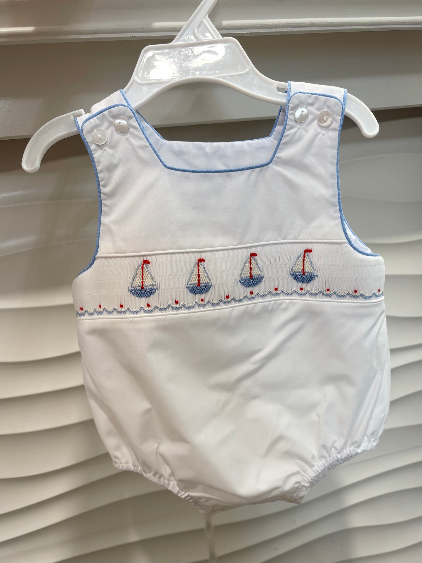 White Poplin Boys Sailboat Sun bubble