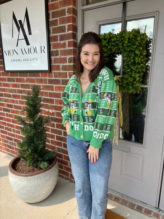 Purple and Gold Touchdown Cardigan