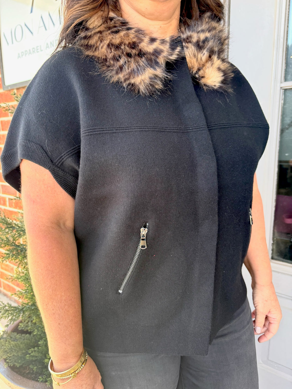 Libby Leapard Fur Poncho
