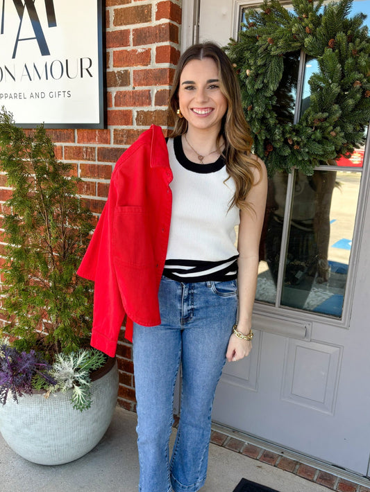B&W Color Block Sweater