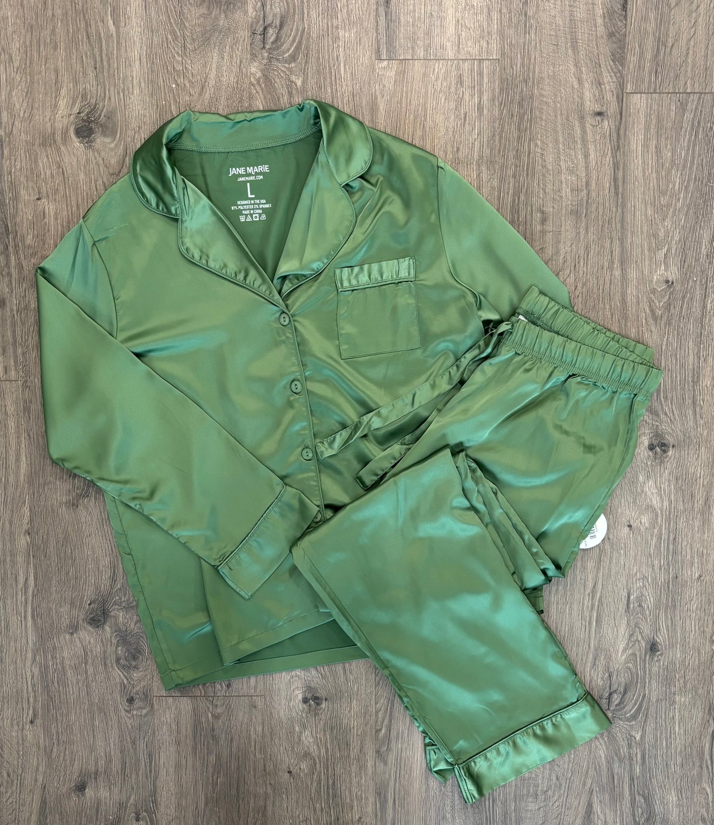 Spruce Silky Satin Pajama Set