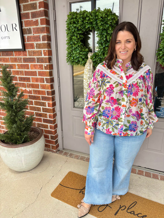 Painted in Petals Blouse