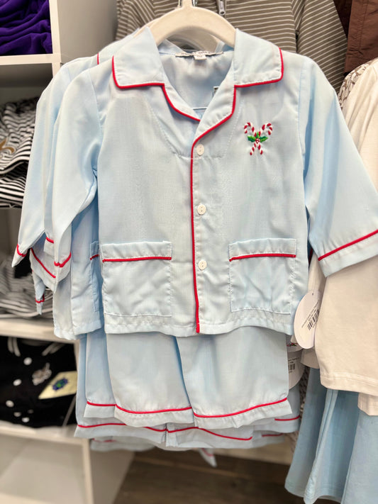 Stitched Candy Cane Pajama Set