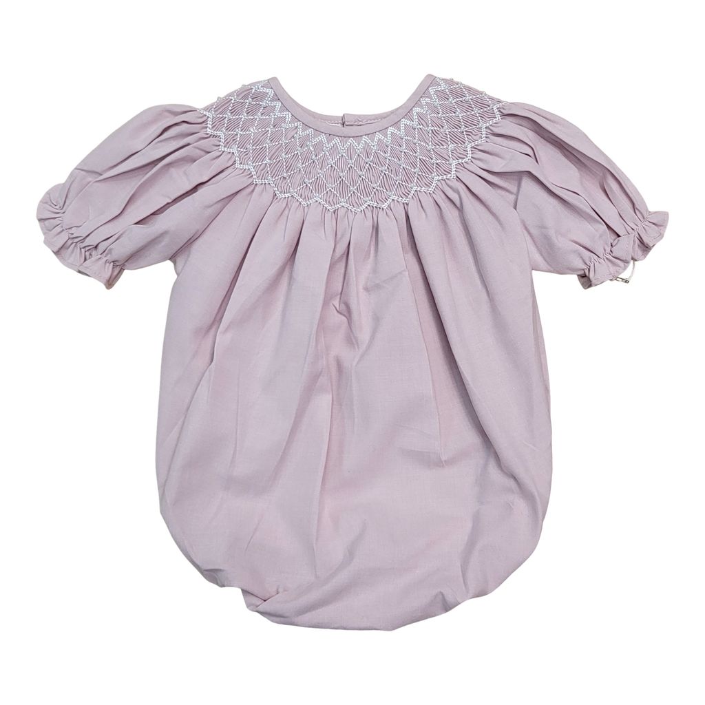 Dusty Pink Smocked Bubble