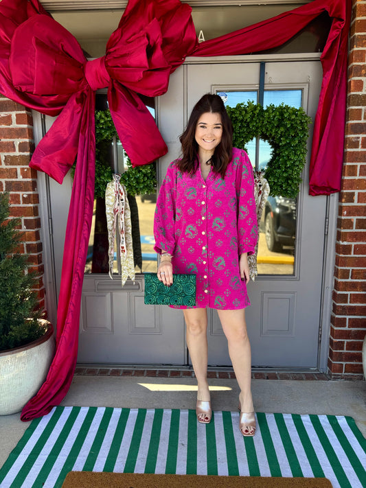 Tea Rose Crushed Velvet Dress