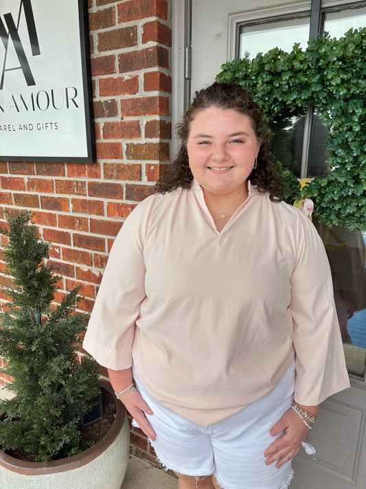 Blushing Belle Blouse in Plus