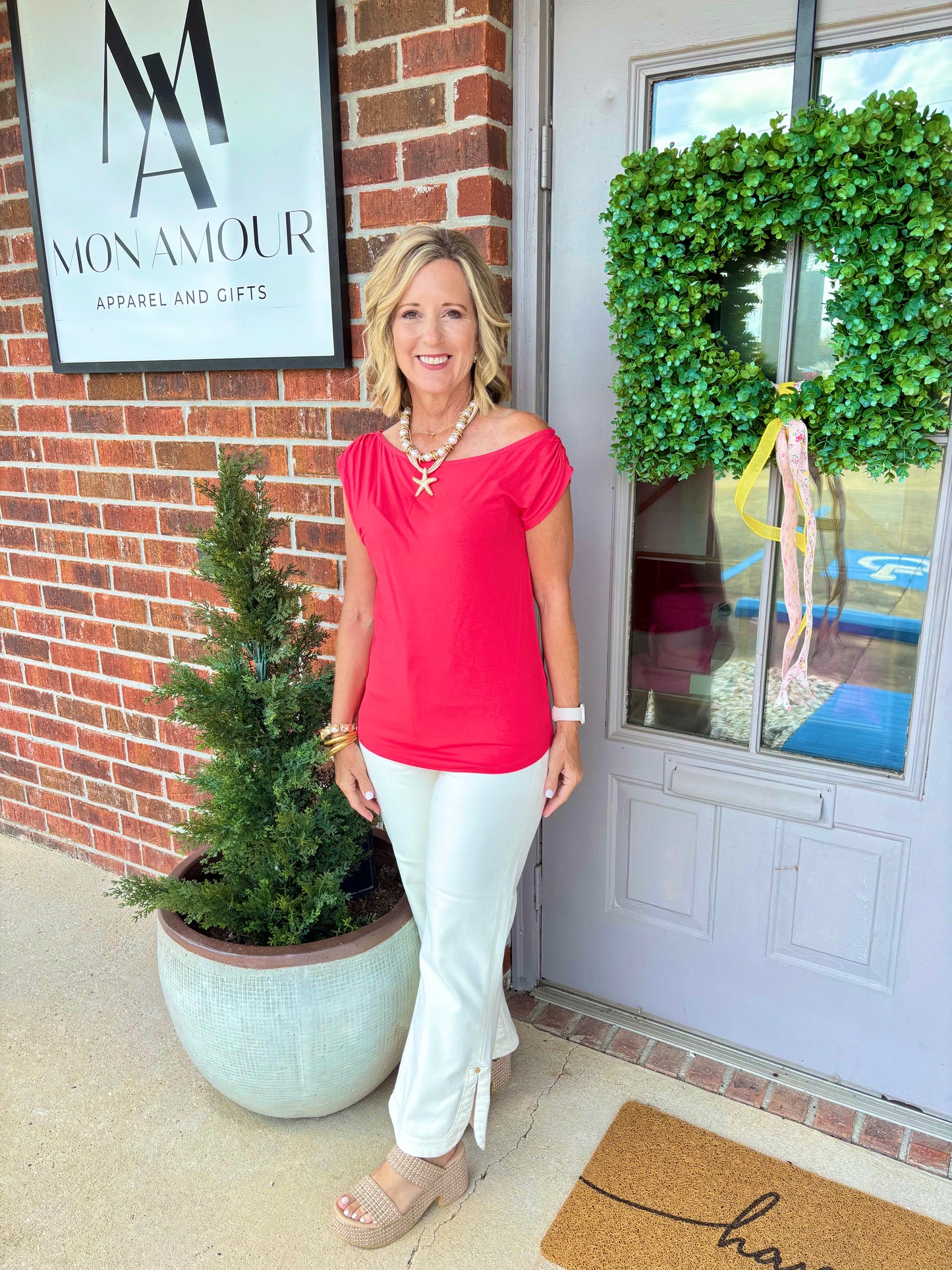 Asymmetrical Off Shoulder Knit Top
