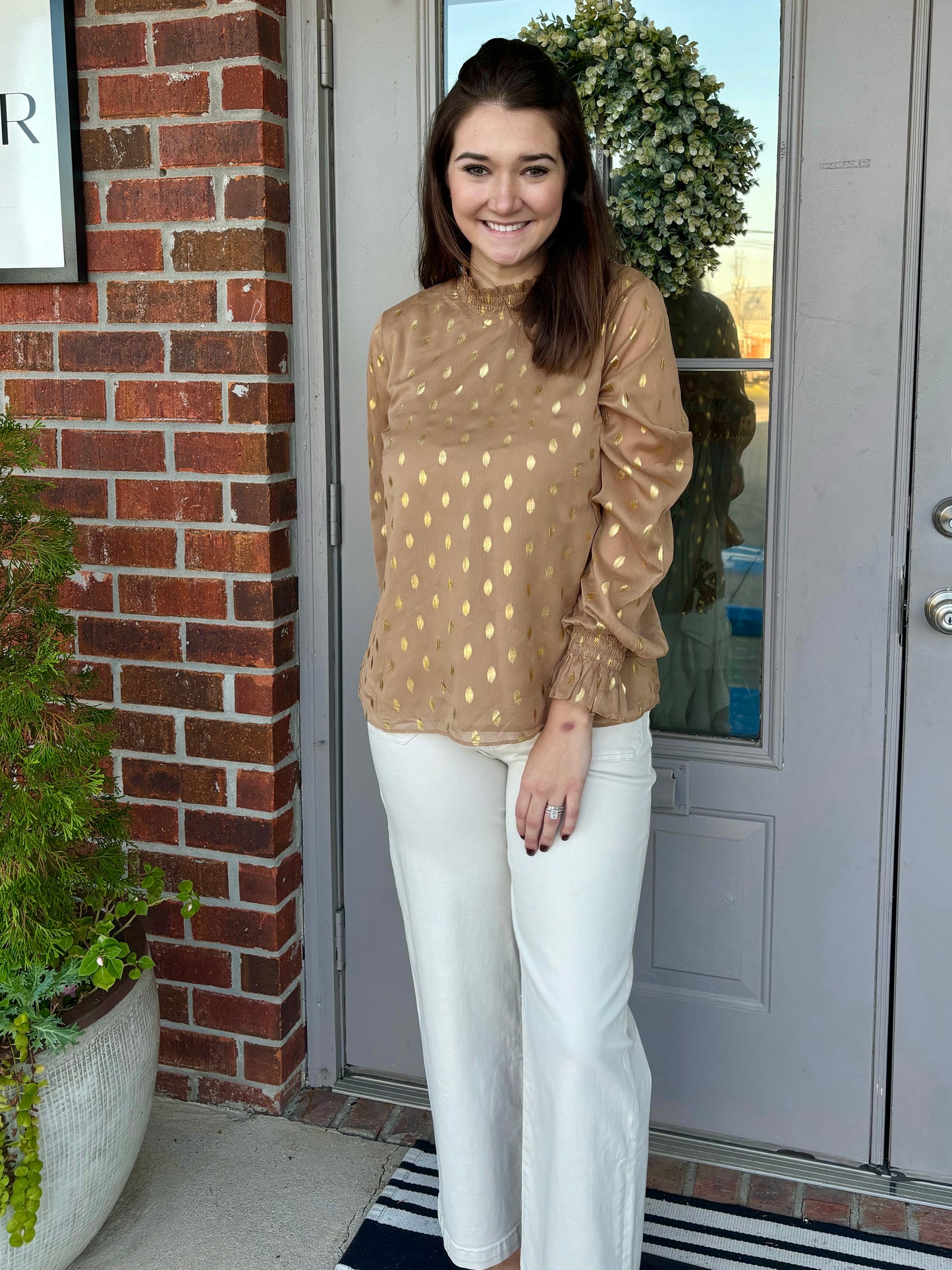 Pricilla Polka Dot Chiffon Blouse