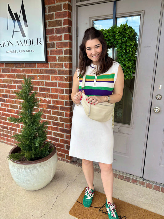 Mardi Gras Sweater Dress