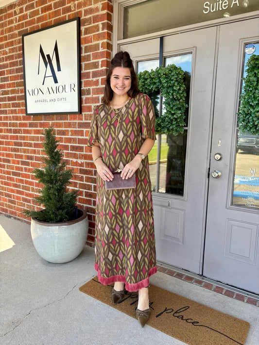 Georgia Geometric Fringe Maxi