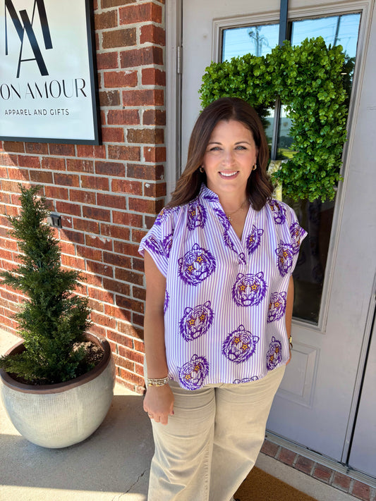 Purple Gaze Tiger Top
