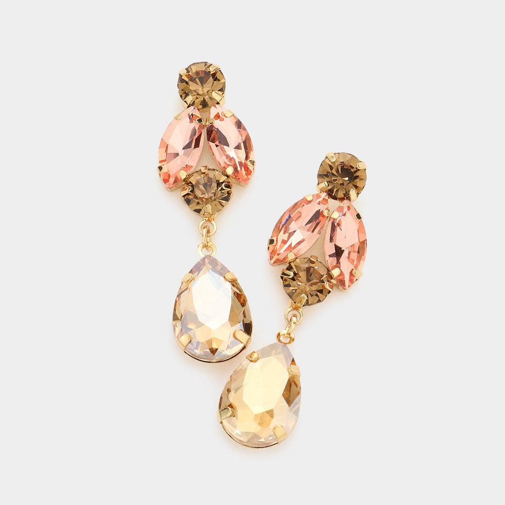 Peach and Beige Evening Earring