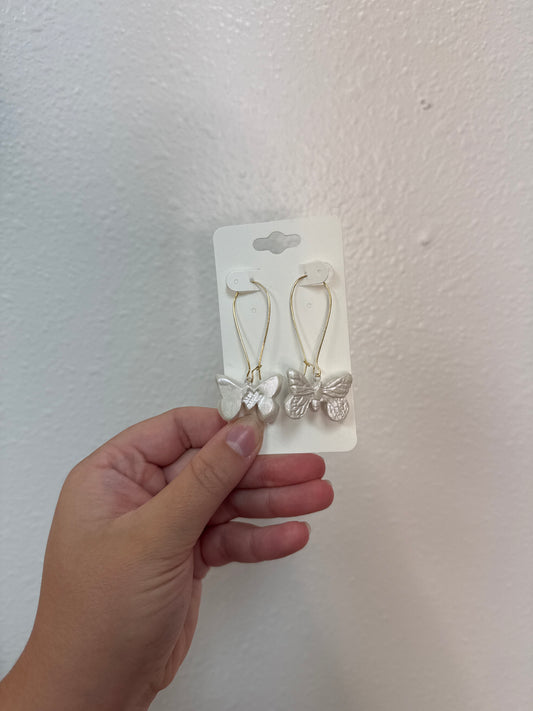 White Little Butterfly Earring