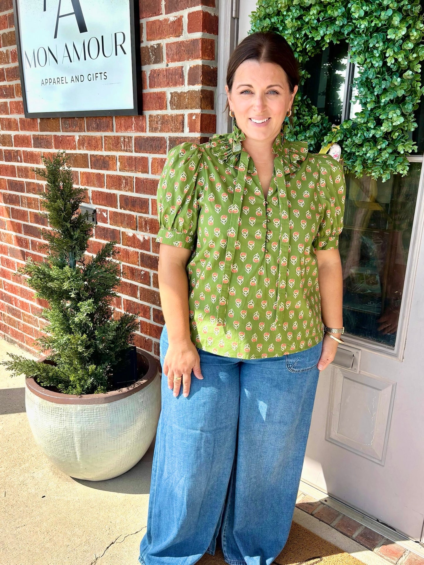 Olive Orchid Blouse