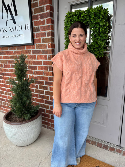 Drop Shoulder Turtleneck Vest