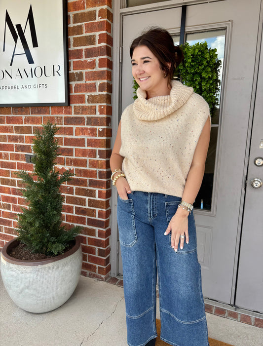 Khloe Cream Sleeveless Sweater