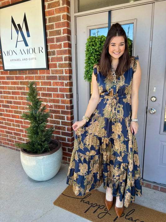Nallah Navy Maxi Dress