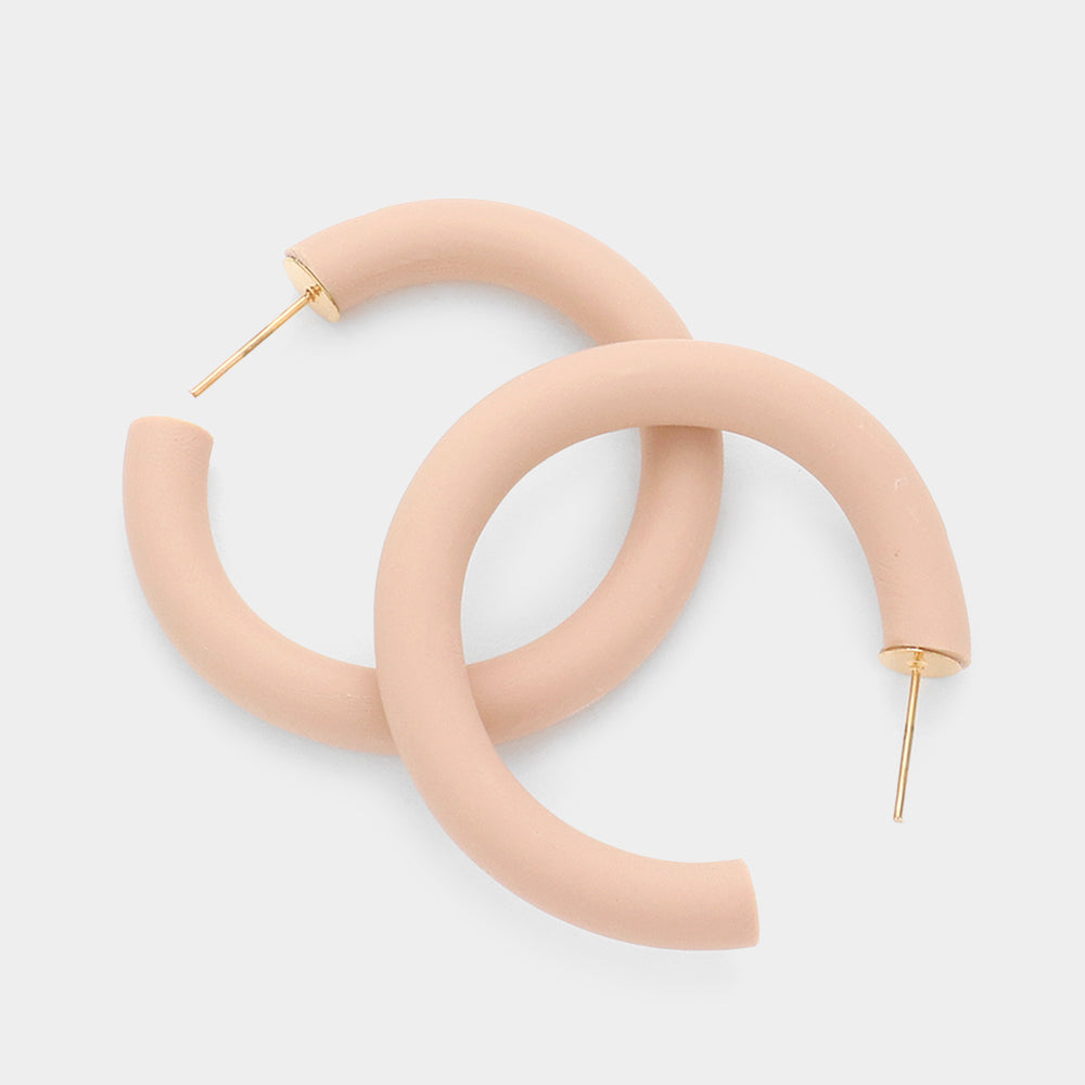 Dusk Pink Clay Half Hoop