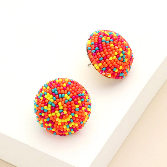 Rainbow Button Earring