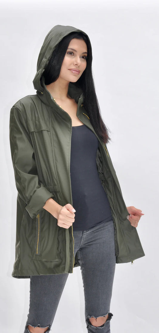 Anna- Olive Waterproof Rain Jacket