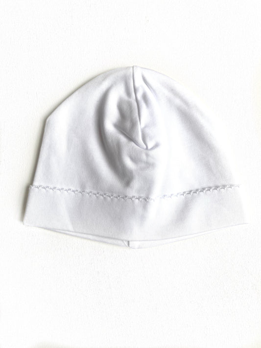 Pima Solid White Baby Beanie