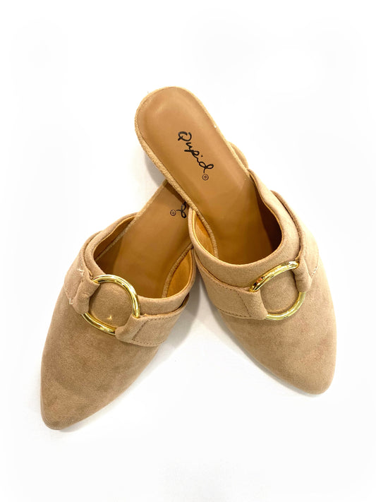 Warm Taupe Suede Mule