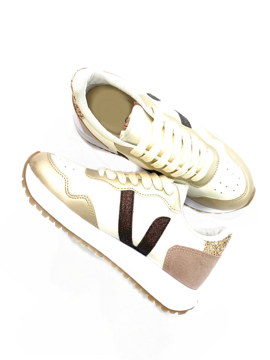 Ace Bronze and Nude Sneaker