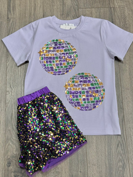 Mardi Gras Confetti Sequin Short