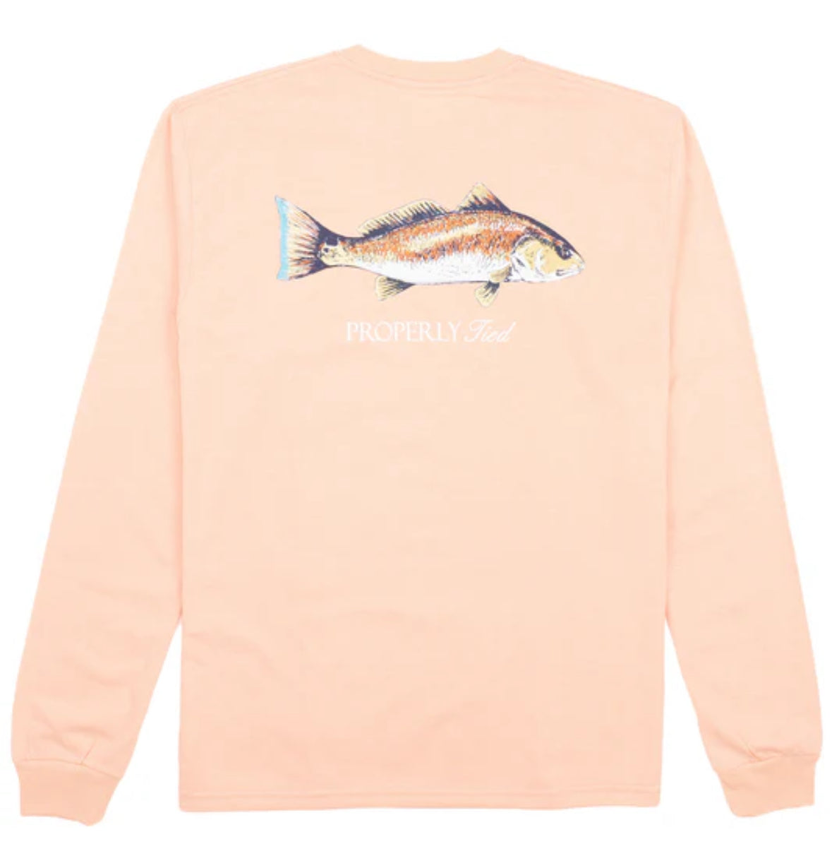 Mens Redfish LS Melon Tee