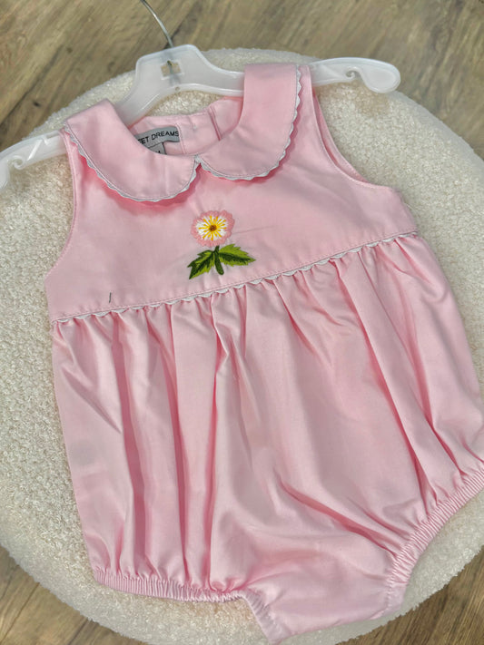 Cherokee Rose Embroidered Pink Bubble